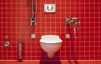 Bild: Barrierefreie Toilette mit Haltegriffen