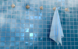 Bild: Blaue Fliesenwand