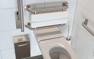 Bild: Barrierefreie Toilette mit Haltegriffen